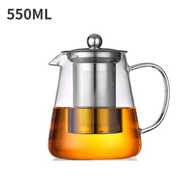 Bule de Vidro Resistente ao Calor com Infusor em Aço Inox