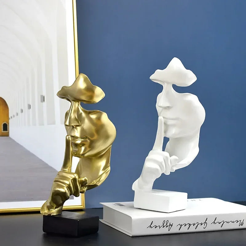 Escultura Moderna Rosto Silêncio
