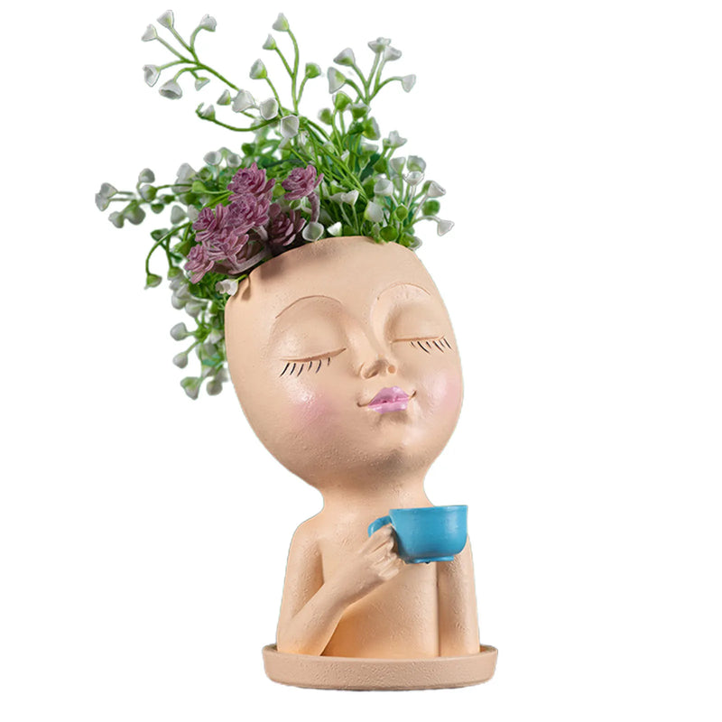 Vaso de Flores com Rosto - Rosto de Menina