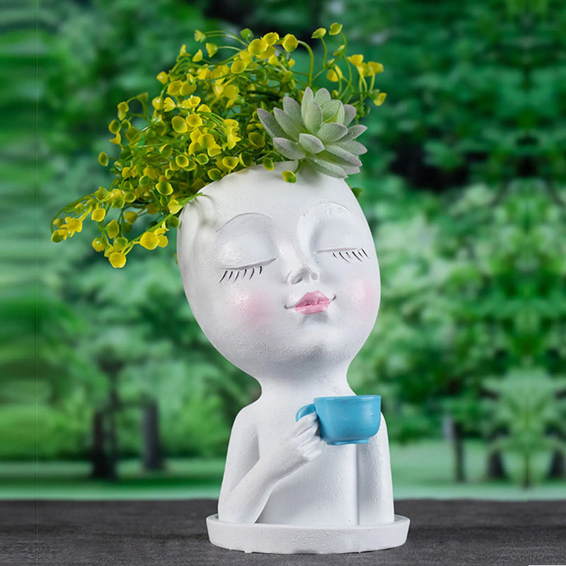 Vaso de Flores com Rosto - Rosto de Menina